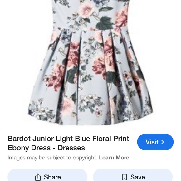 Bardot Junior Light Blue Floral Ebony Dress Sz. 14 NWOT - Picture 2 of 10